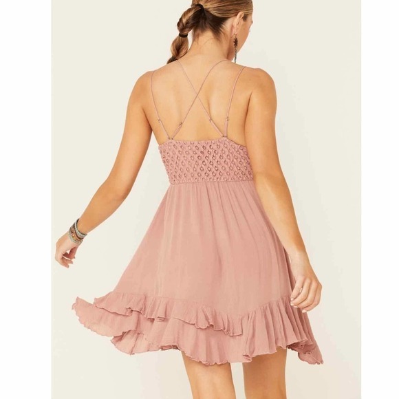 Free People Adella Slip Dress Rose color - Picture 4 of 12